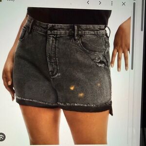 Good American Good Curve Black Denim Jean Shorts. Size 18.